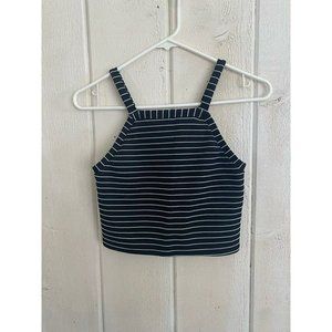 TopShop Black & White Striped Crop Top Tank Size 4